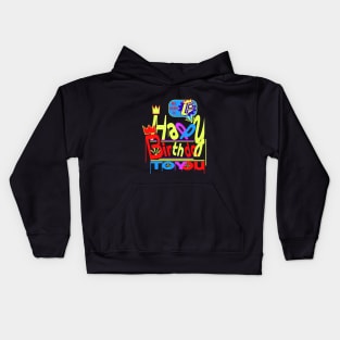 Happy Birthday Alphabet Letter (( P )) Dazzling Creative Design Kids Hoodie